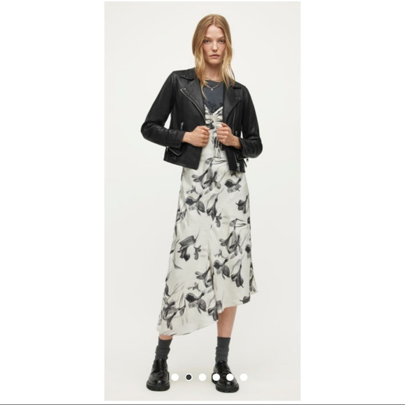 NWT All Saints Dalby Leather Biker Jacket - Picture 4 of 9